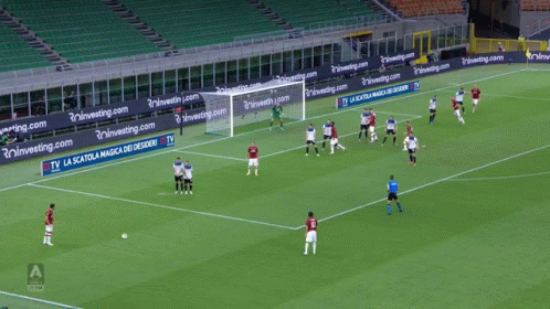 A Soccer Game Is Being Played On A Field With Advertisements For Investing.com On The Sidelines GIF
