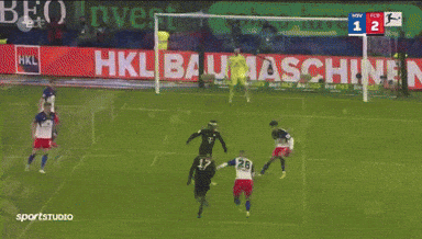 A Soccer Game Is Being Played On A Field With Advertisements For Rinti And Im Fachhandel GIF
