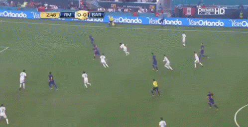 A Soccer Game Is Being Played On A Field With Advertisements For Ripions And Yes Orlando GIF