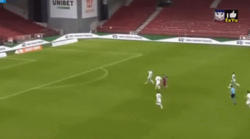 A Soccer Game Is Being Played On A Field With An Unibet Sign In The Background GIF