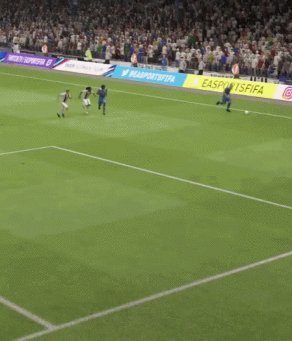 a soccer game is being played on a field with easports fifa advertisements on the sidelines