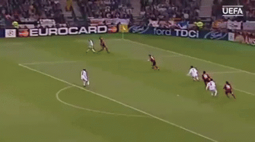 A Soccer Game Is Being Played On A Field With Mastercard Advertisements GIF