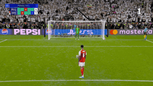 a soccer game is being played on a field with pepsi and mastercard ads