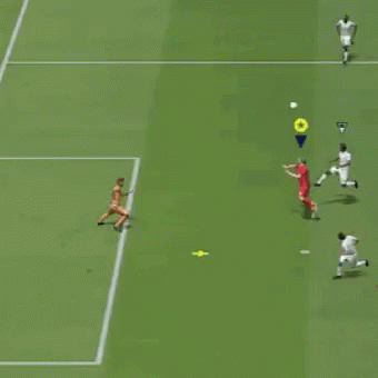 A Soccer Game Is Being Played On A Field With The Goalie Wearing Number 13 GIF