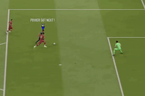 a soccer game is being played on a field with the words `` what a save '' written on the screen .