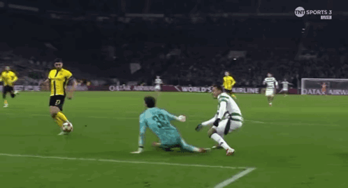 A Soccer Game Is Being Played On Tnt Sports 3 GIF