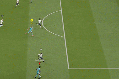 A Soccer Game Is Being Played With A Player Named Ginja Turtle In The Middle GIF