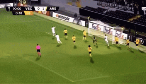 A Soccer Game Is Being Played With A Score Of 0-1 GIF