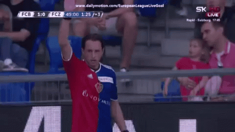A Soccer Game Is Being Played With Advertisements For Maurice Lacroix On The Sidelines GIF