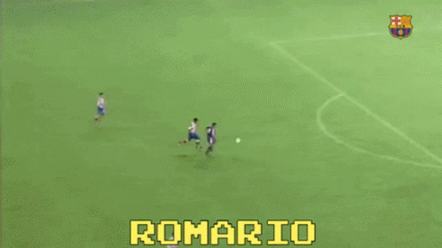 a soccer game is being played with the name romario on the bottom