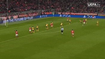 a soccer game is being shown on uefa tv