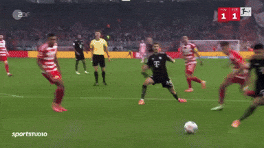 A Soccer Game Is Underway With The Score 1 To 1 GIF