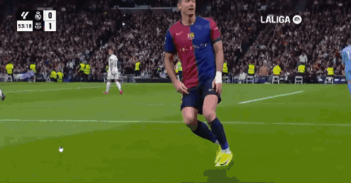 A Soccer Player Celebrates A Goal During A Laliga Match GIF