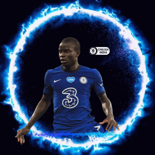 A Soccer Player In A Blue Jersey With The Number 3 On It GIF