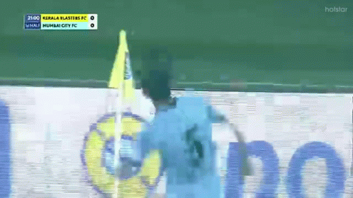 A Soccer Player In A Blue Jersey With The Number 6 On It GIF
