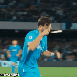 A Soccer Player In A Blue Jersey With The Number 8 On It GIF
