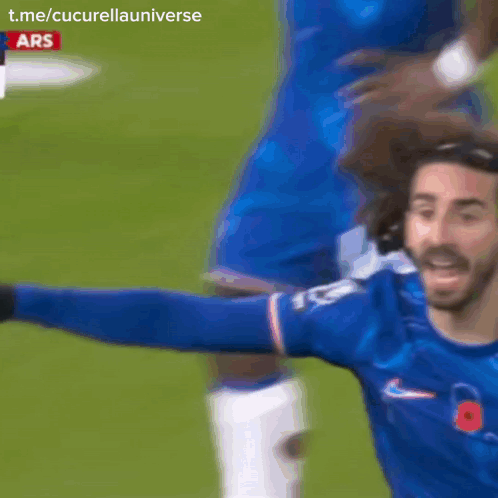 A Soccer Player In A Blue Jersey With The Word Ars On The Bottom Right GIF