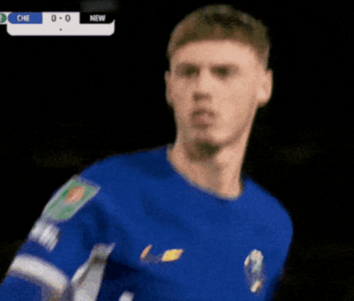 A Soccer Player In A Blue Shirt With The Word New On The Bottom Right GIF