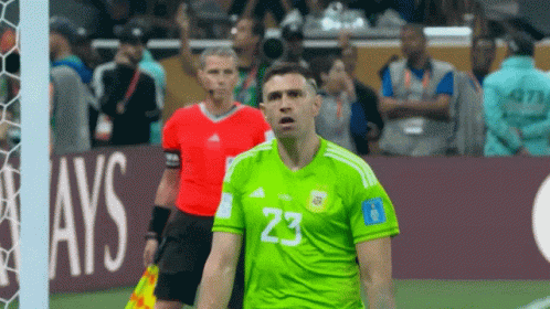 A Soccer Player In A Green Jersey With The Number 23 On It GIF