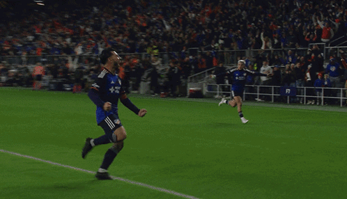 A Soccer Player In A Mercy Health Jersey Celebrates GIF