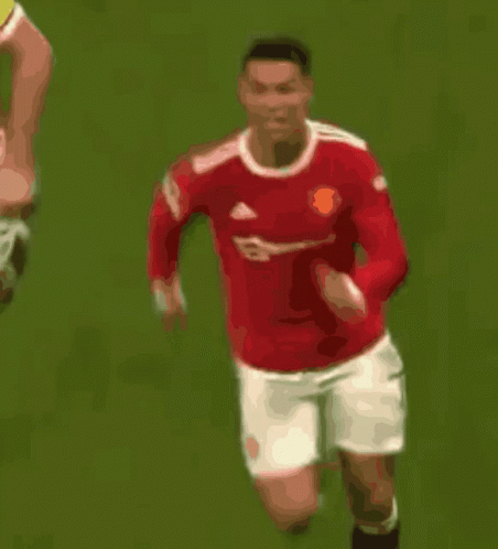 A Soccer Player In A Red Jersey With The Letter B On The Front GIF