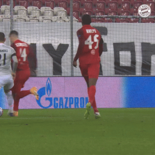 A Soccer Player In A Red Jersey With The Number 45 On It GIF