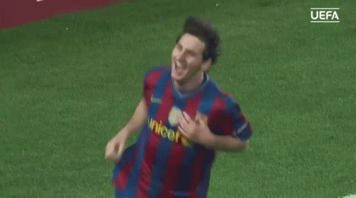 A Soccer Player In A Striped Shirt With The Uefa Logo On The Bottom Right GIF
