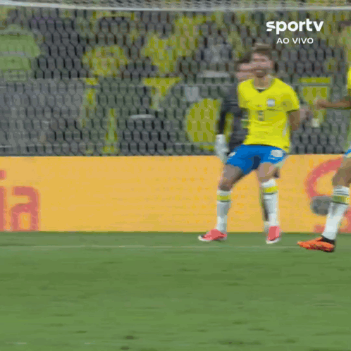 A Soccer Player In A Yellow Shirt With The Number 10 On It GIF