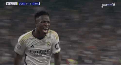 A Soccer Player Is Celebrating A Goal During A Game On Bein Sports GIF
