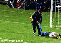 A Soccer Player Is Laying On The Field With A Mirror.tumblr.com Watermark On The Bottom GIF