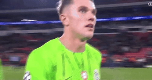 A Soccer Player Is Wearing A Green Jersey With The Letter A On It GIF