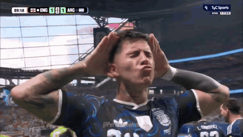 A Soccer Player Making A Funny Face During A Game GIF