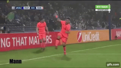A Soccer Player On A Field With An Ad For Unicredit GIF