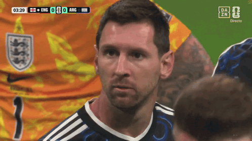 A Soccer Player Stands In Front Of A Scoreboard That Says England 0 Arg GIF