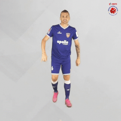 A Soccer Player Wearing A Blue Apollo Jersey Gives A Thumbs Up GIF