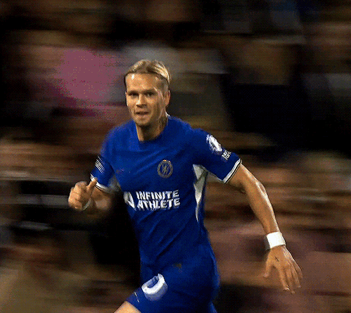 A Soccer Player Wearing A Blue Jersey That Says Infinite Athlete On It GIF