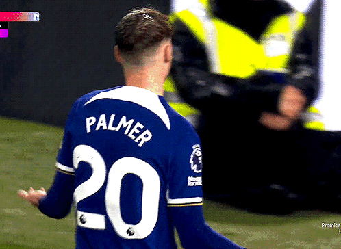 A Soccer Player Wearing A Blue Jersey With Palmer On The Back GIF