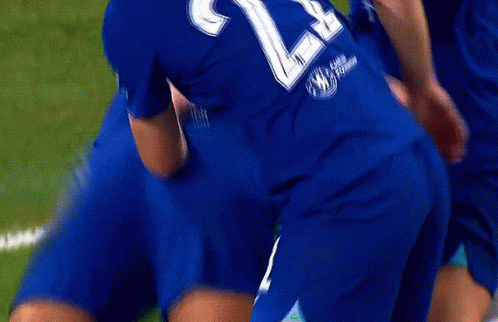 A Soccer Player Wearing A Blue Jersey With The Number 24 On It GIF