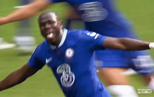 A Soccer Player Wearing A Blue Jersey With The Number 3 On It GIF