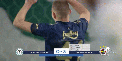 A Soccer Player Wearing A Blue Shirt That Says Halley On It GIF
