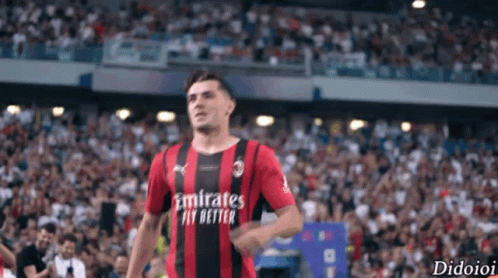 A Soccer Player Wearing A Emirates Fly Better Shirt GIF