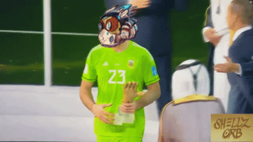 A Soccer Player Wearing A Green Jersey With The Number 23 On It GIF