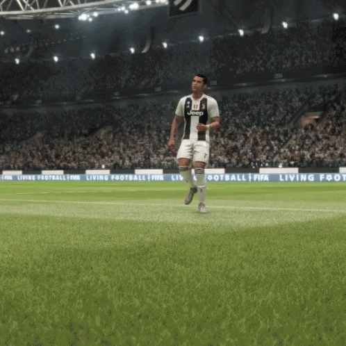 A Soccer Player Wearing A Jeep Jersey Is Running On A Field GIF