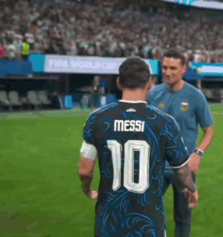 A Soccer Player Wearing A Jersey That Says Messi On It GIF