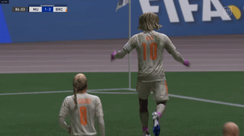 A Soccer Player Wearing A Number 10 Jersey Stands On The Field GIF
