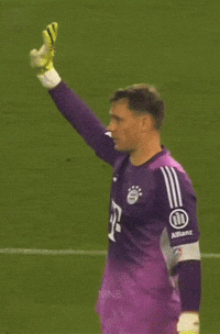 a soccer player wearing a purple jersey that says allianz on the sleeve