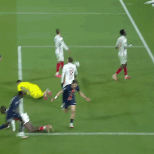 A Soccer Player Wearing A Qatar Airways Jersey Runs On The Field GIF