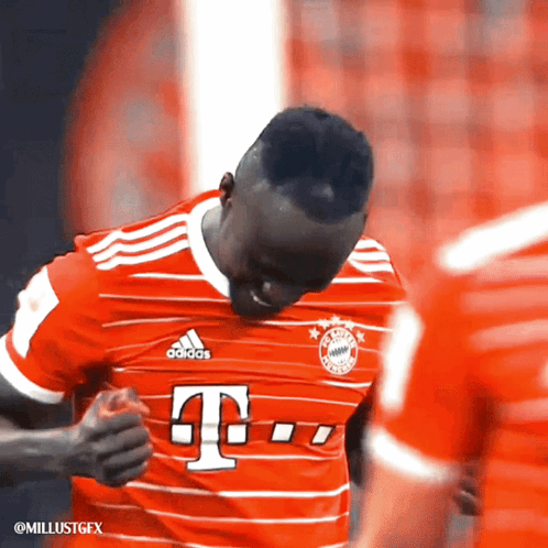 A Soccer Player Wearing A Red Adidas Jersey GIF