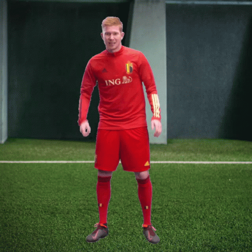 A Soccer Player Wearing A Red Ing Jersey GIF