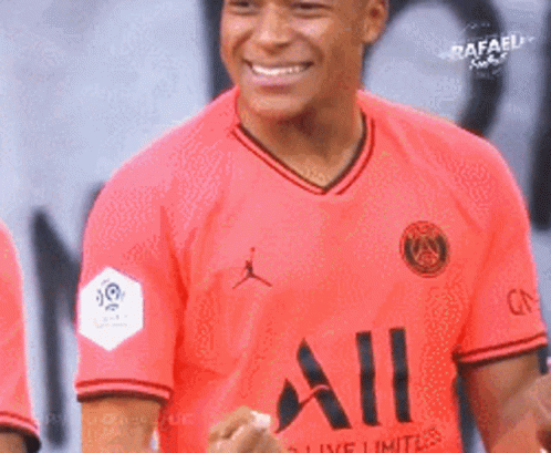A Soccer Player Wearing A Red Jersey That Says All GIF